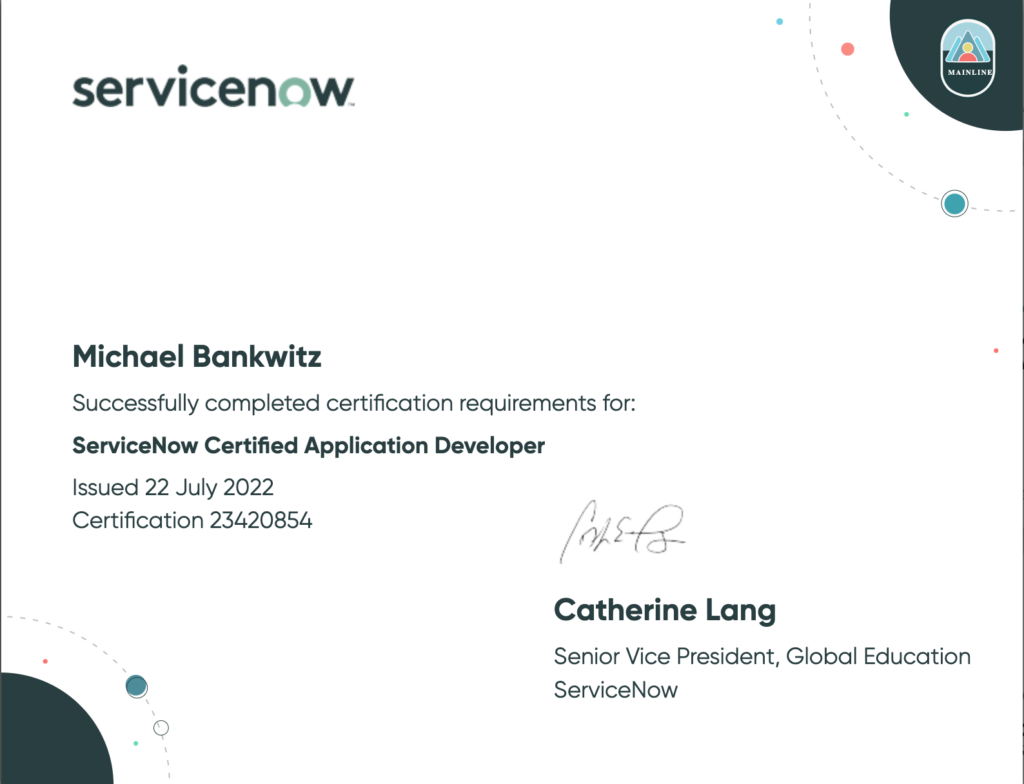 Certified Application Developer Michael Bankwitz